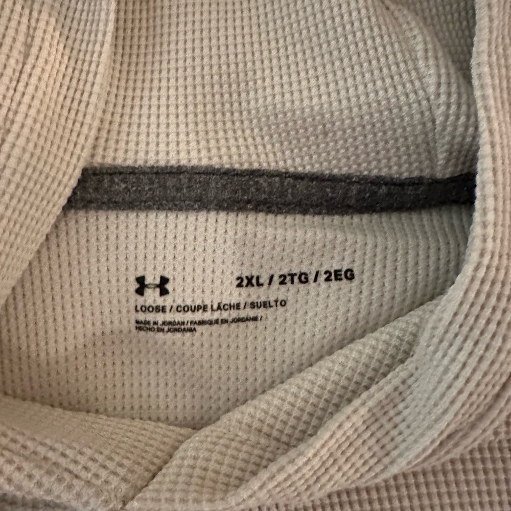 Men’s Under Armour Cream Waffle knit Pullover Hoodie, Excellent Condition - Picture 3 of 6